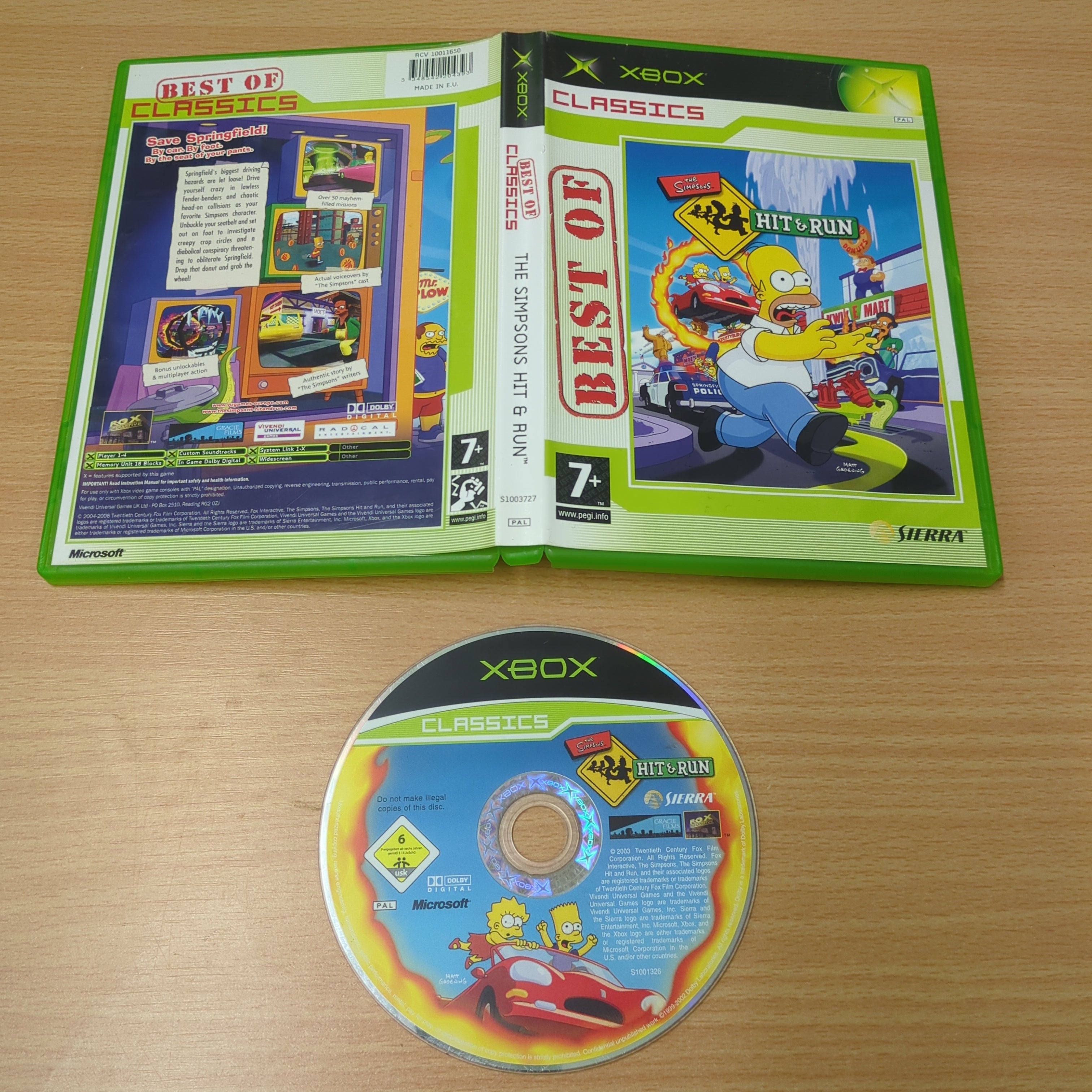 The Simpsons Hit & Run (Best of Classics) original Xbox game The Simpsons Hit & Run (Best of Classics) original Xbox game